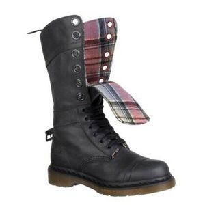 Dr. Martens Triumph 1914 Black & Plaid Boots